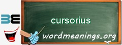 WordMeaning blackboard for cursorius